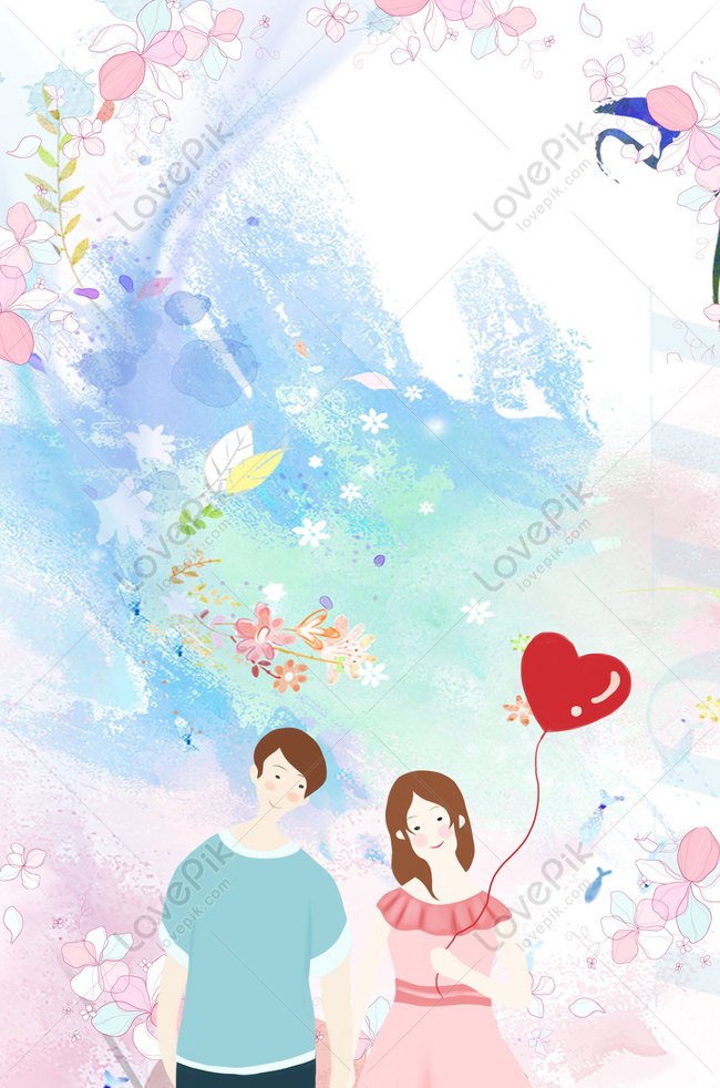 Valentines Day Text Love Watercolor Set Stock Illustration 792235087