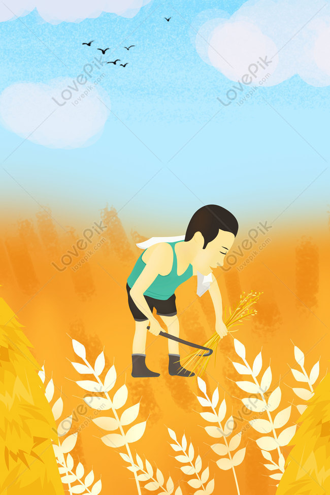 Illustration Wind Harvest Wheat Poster Download Free | Poster ...