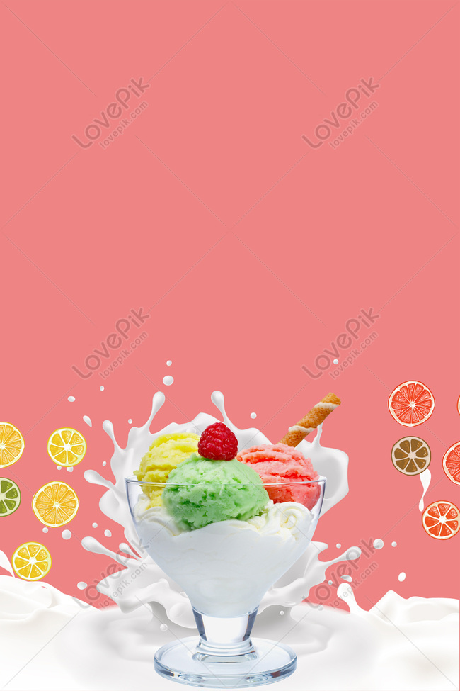 Milk Fruit Ice Cream Poster Download Free | Poster Background Image on  Lovepik | 605606143