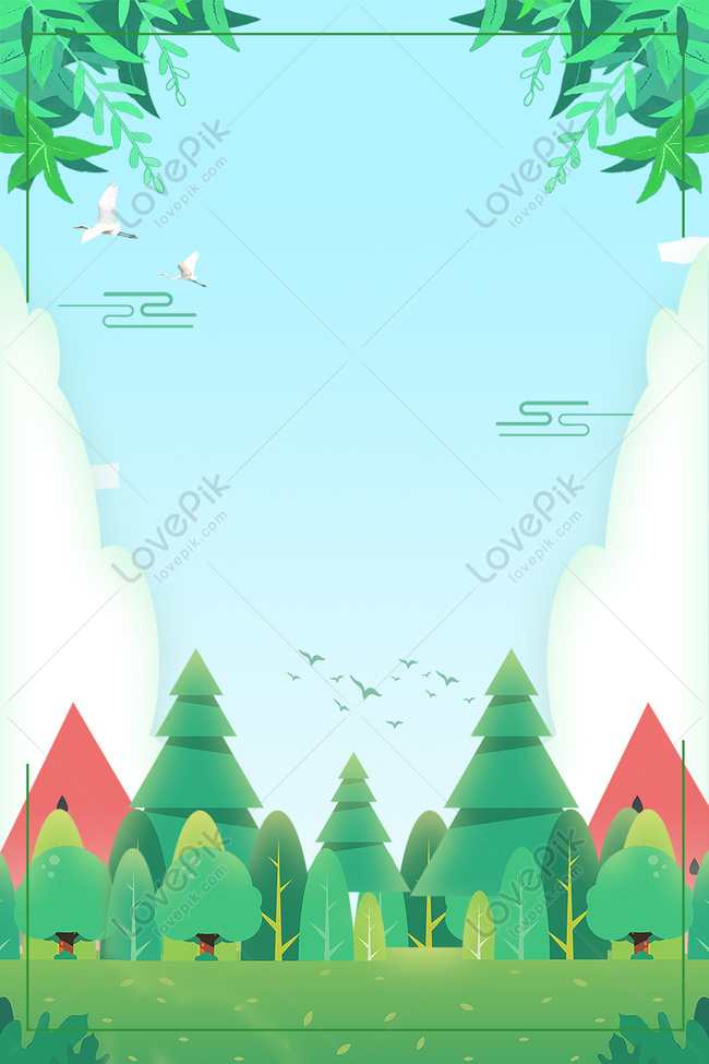 Outdoor Cartoon Simple Green Fresh Advertising Background Download Free |  Poster Background Image on Lovepik | 605588517