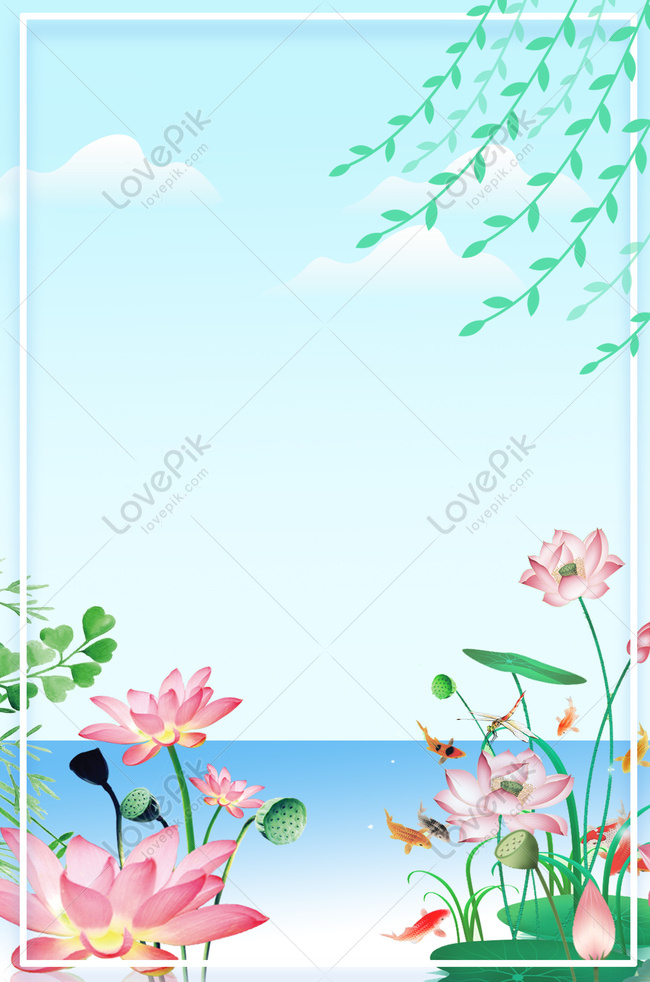 Outdoor Lotus Summer Refreshing Simple Advertising Background Download Free  | Poster Background Image on Lovepik | 605601325