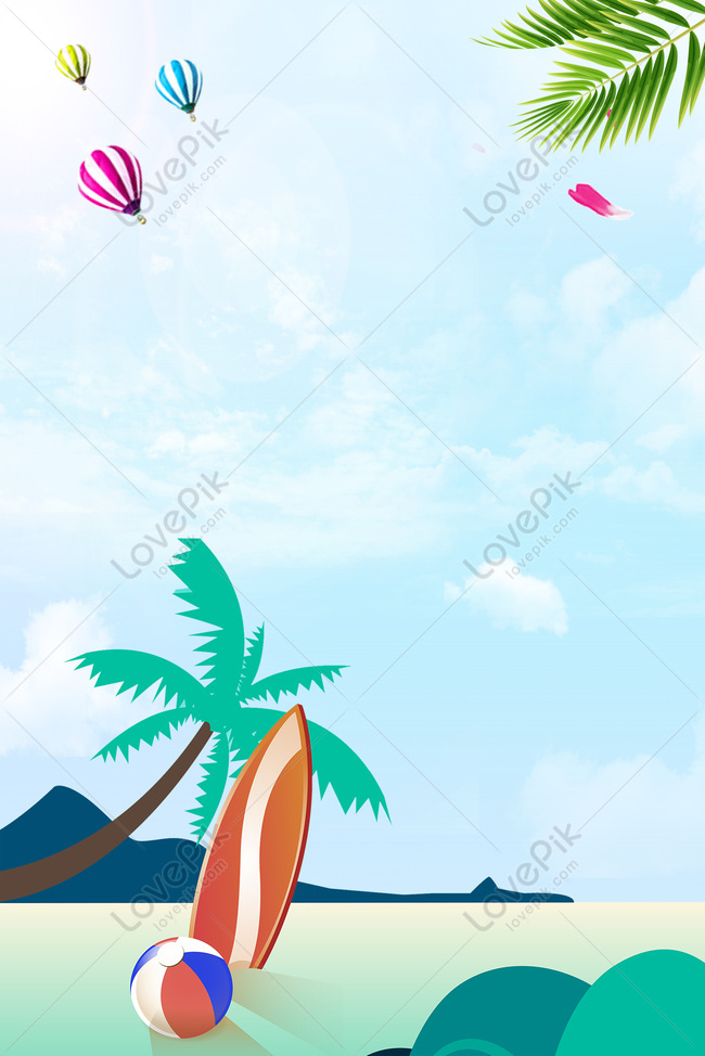 Simple Small Fresh Summer Seaside Poster Background Download Free | Poster  Background Image on Lovepik | 605605189