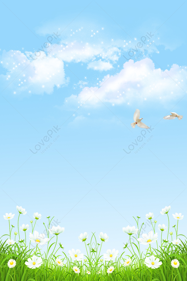 Small Fresh Blue Sky Grass Layered Background Download Free | Poster  Background Image on Lovepik | 605064222