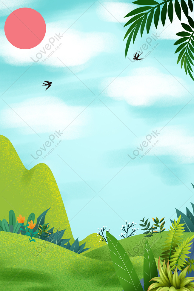 Summer Small Fresh Green Grass Meadow Poster Download Free | Poster  Background Image on Lovepik | 605605595