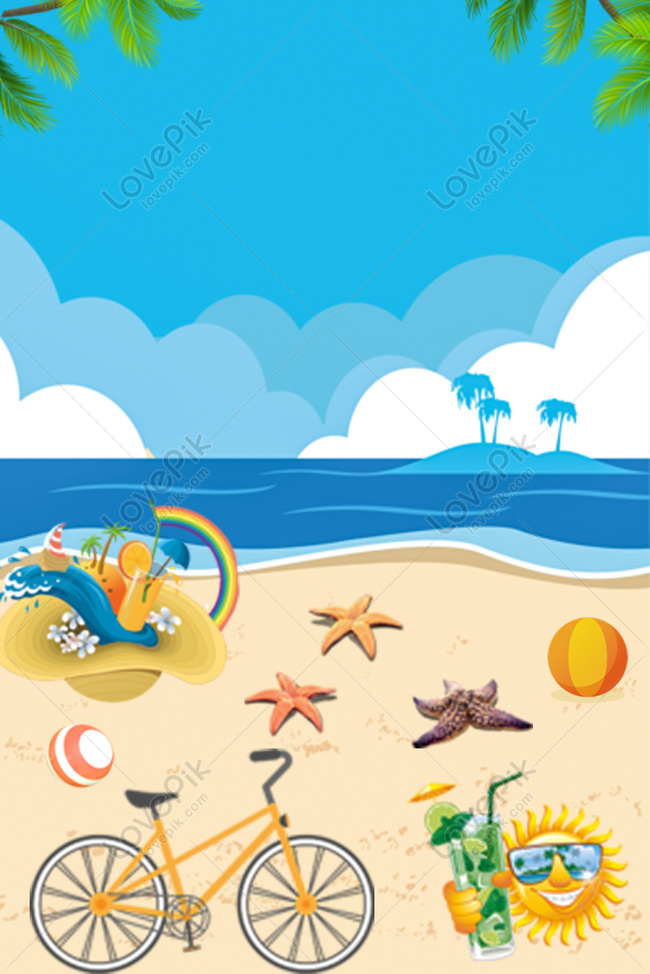 Summer Travel Seaside Blue Poster Background Download Free | Poster ...