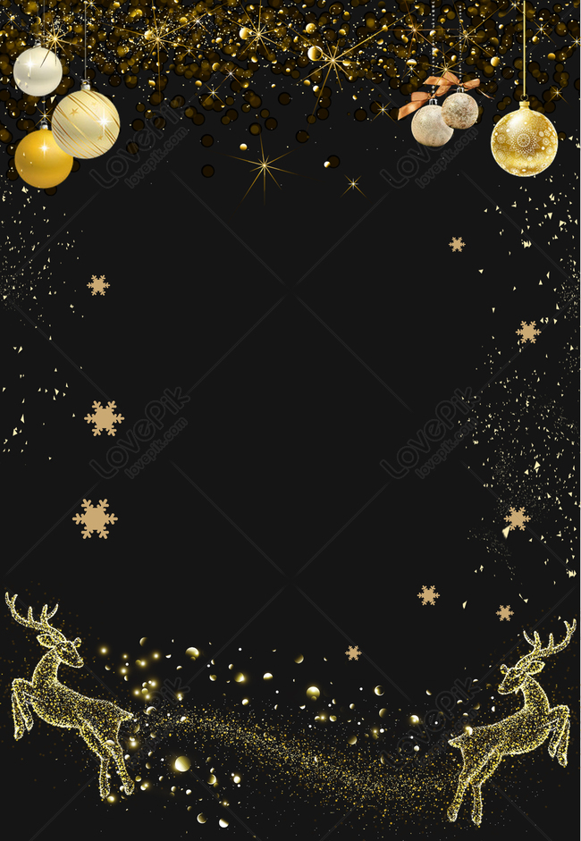Atmospheric Black Gold Christmas Poster Download Free | Poster ...