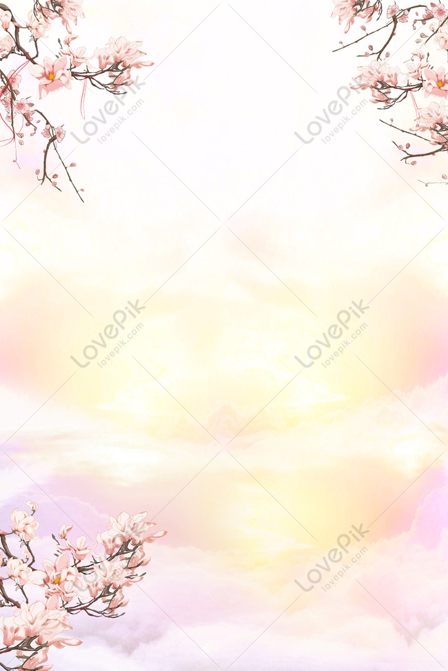 Beautiful Peach Flower Background Material Download Free | Poster Background  Image on Lovepik | 605806083