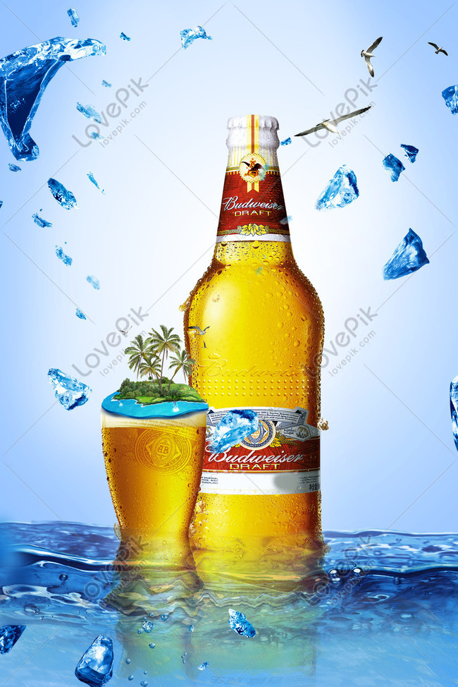 Cerveza Creativa Sintética Fondo De Publicidad Azul Imagen de Fondo Gratis  Descargar en Lovepik