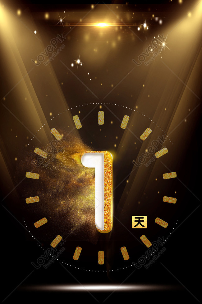 Black Gold Cool Countdown Background Material Download Free | Poster ...