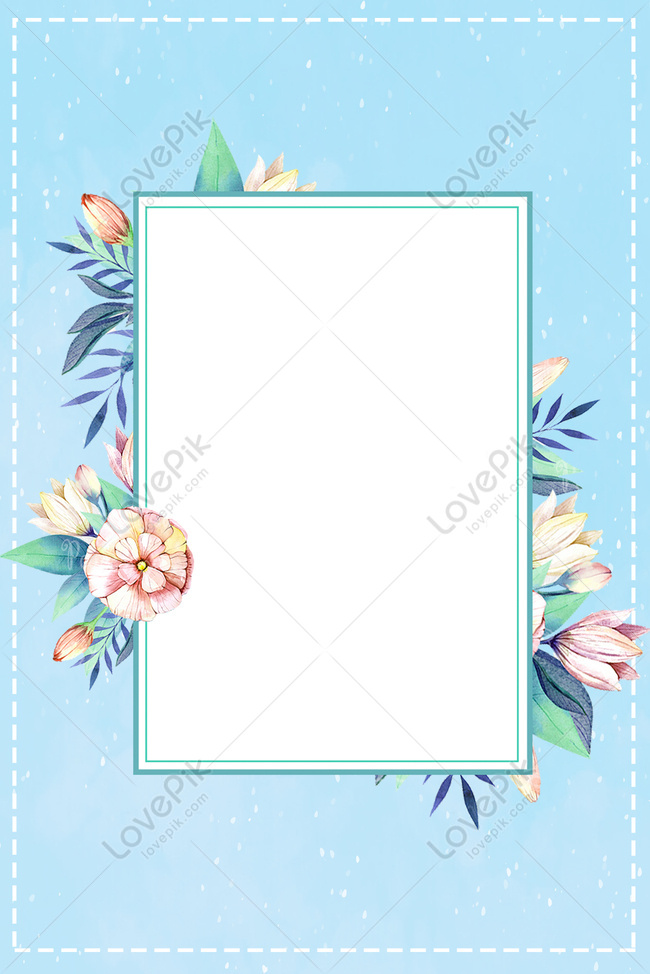 Blue Border Flower Theme Poster Download Free | Poster Background Image ...