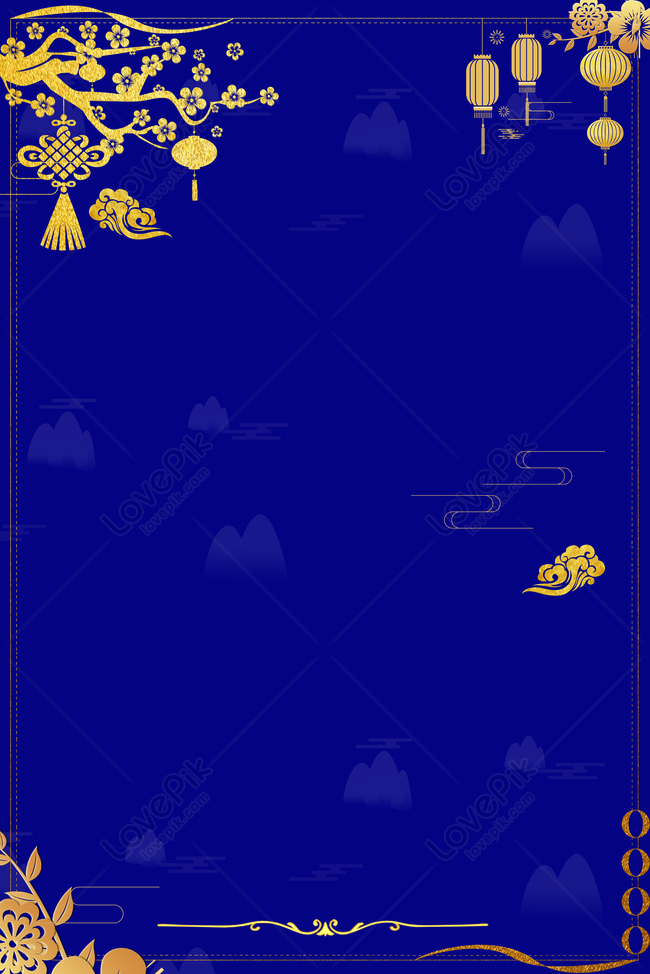 Blue Gold Chinese Style Invitation Background Illustration Download Free |  Poster Background Image on Lovepik | 605821662
