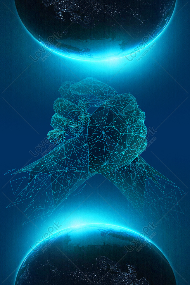 Blue Light Particles Cool Tech Background Download Free | Poster ...