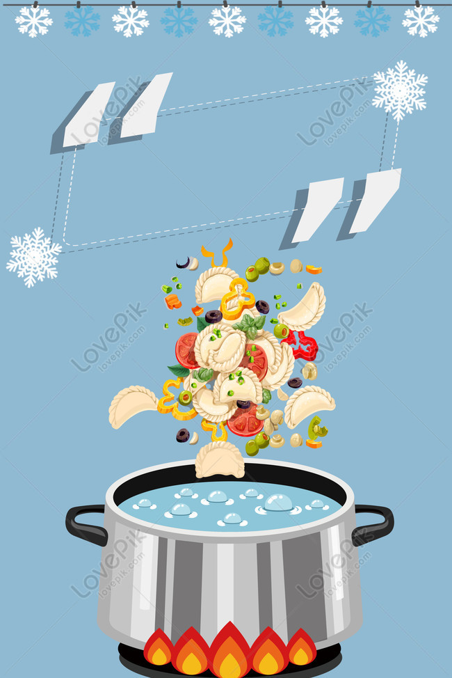 Blue Winter Food Cooked Dumplings Cartoon Background Download Free | Poster  Background Image on Lovepik | 605725797