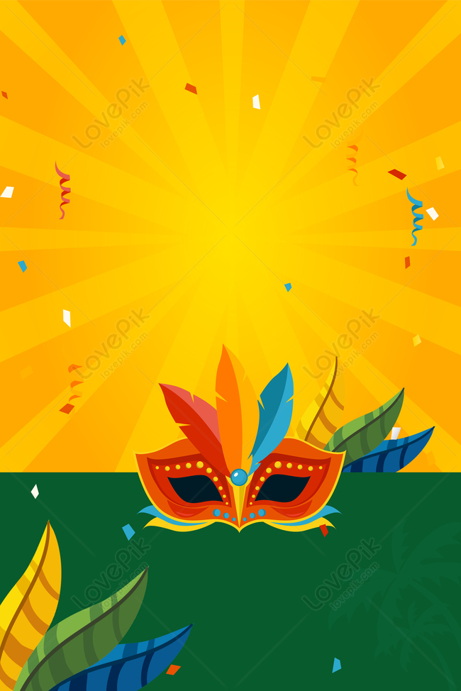 Brazilian Carnival Cartoon Feather Mask Celebration Poster Download Free |  Poster Background Image on Lovepik | 605820682