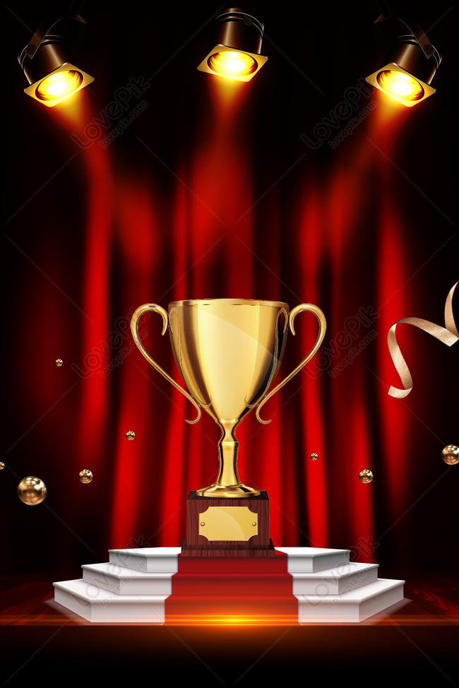 Champion Background With Winner Trophy Gold Vector Illustration Stock  Vector Image Art Alamy