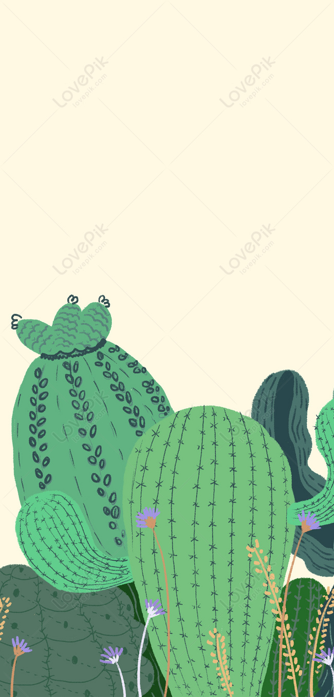 Fondo De Pantalla De Cactus Móvil Imagen de Fondo Gratis Descargar en  Lovepik