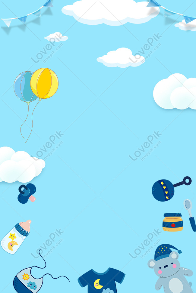 Background Poster Kartun Perbatasan Biru Langit Latar Belakang Gambar Untuk Diunduh Gratis Di