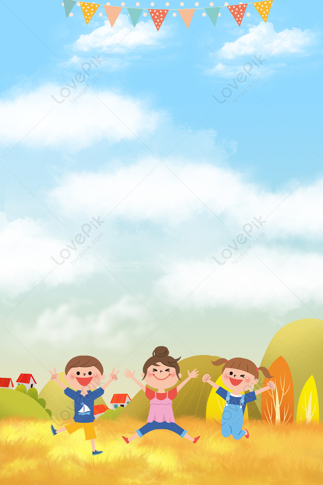 Cartoon Children Estate Blue Sky Education Background Download Free |  Poster Background Image on Lovepik | 605740217