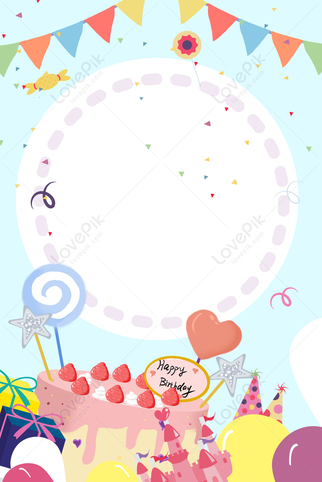 Cartoon Cute Birthday Background Illustration Download Free | Poster  Background Image on Lovepik | 605766643