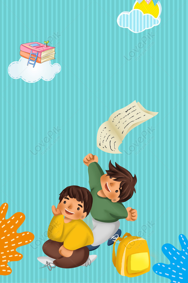 Cartoon Small Fresh Childlike Children Started Kindergarten Kind Download  Free | Poster Background Image on Lovepik | 605823854