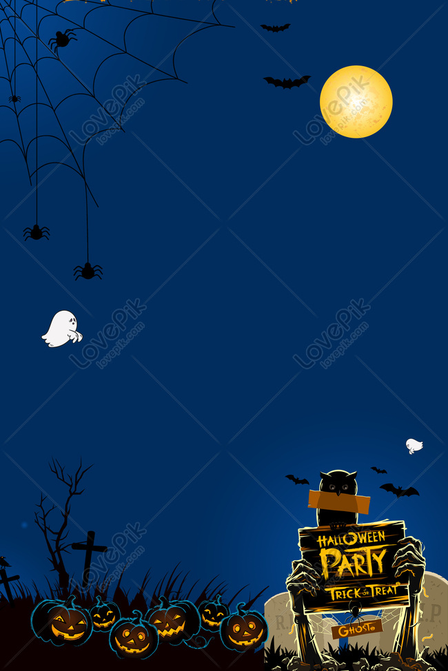 Cartoon Wind Halloween Horror Atmosphere Night Download Free | Poster  Background Image on Lovepik | 605717252