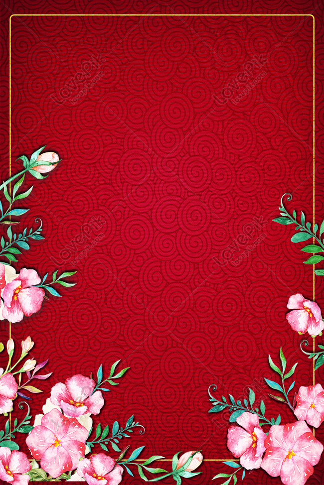Chinese Red Flower Border E Commerce Taobao Background H5 Backgr Download  Free | Poster Background Image on Lovepik | 605807483