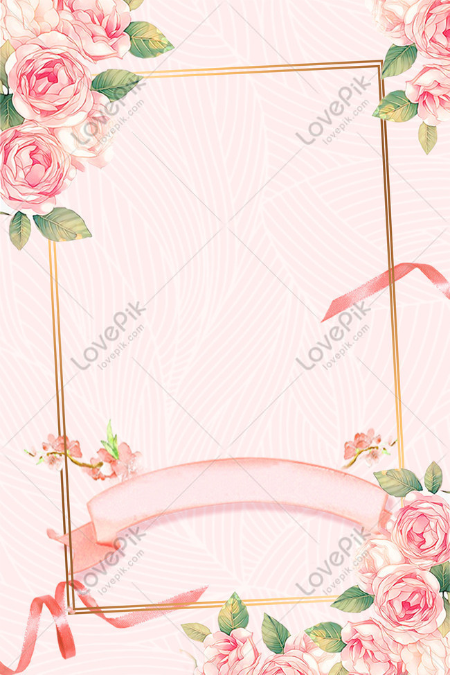 Chinese Valentines Day Pink Rose Flower Advertising Background Download  Free | Poster Background Image on Lovepik | 605642729