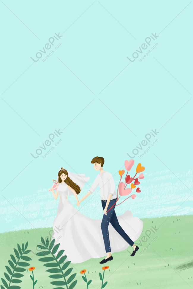 Early Spring Romantic Wedding Fresh Illustration Poster Download Free ...