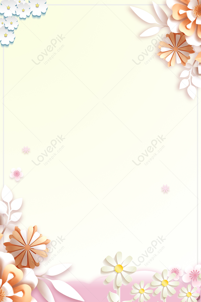Elegant And Beautiful Paper Cut Flower Border Background Download Free |  Poster Background Image on Lovepik | 605806389