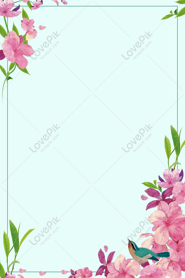 Elegant Pink Flowers Border Background Material Download Free | Poster  Background Image on Lovepik | 605805531