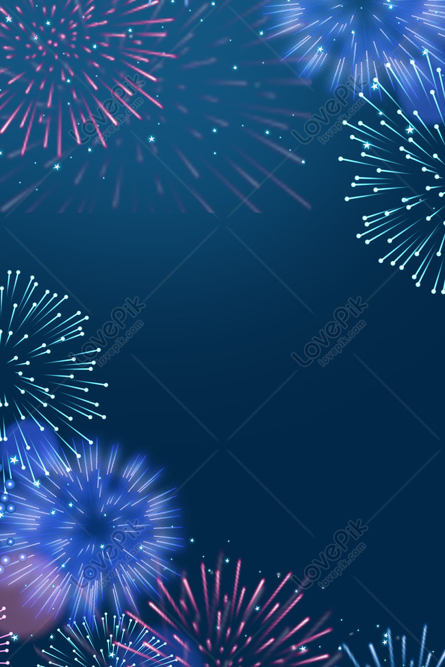 Fantasy Fireworks Beautiful Blue Gradient New Year Background Po Download  Free | Poster Background Image on Lovepik | 605810184