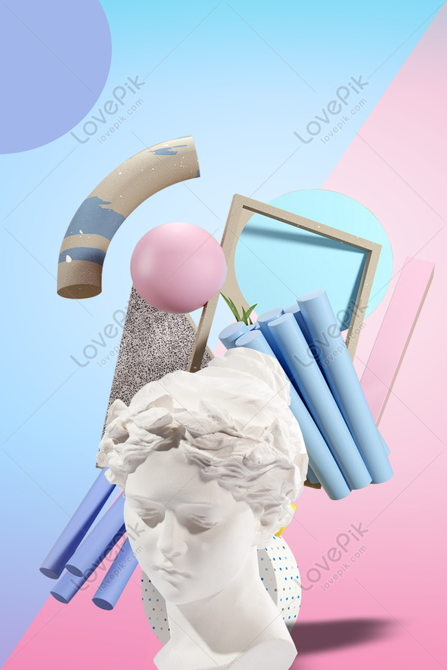 Geometric Combination Pink Blue Plaster Like Creative Advertisin Download  Free | Poster Background Image on Lovepik | 605696239