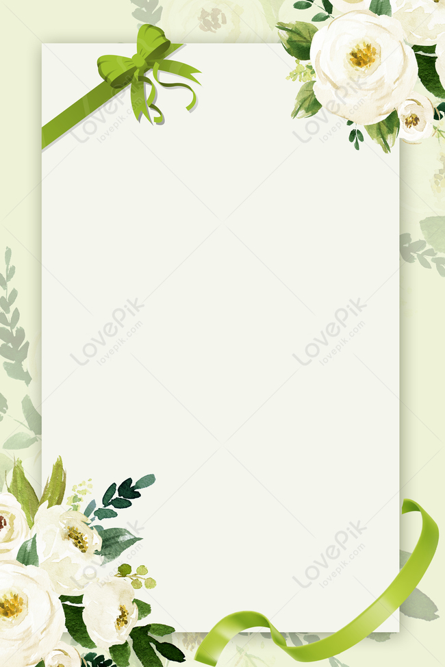 Green Ribbon Invitation Literary Floral Background Download Free | Poster  Background Image on Lovepik | 605822078