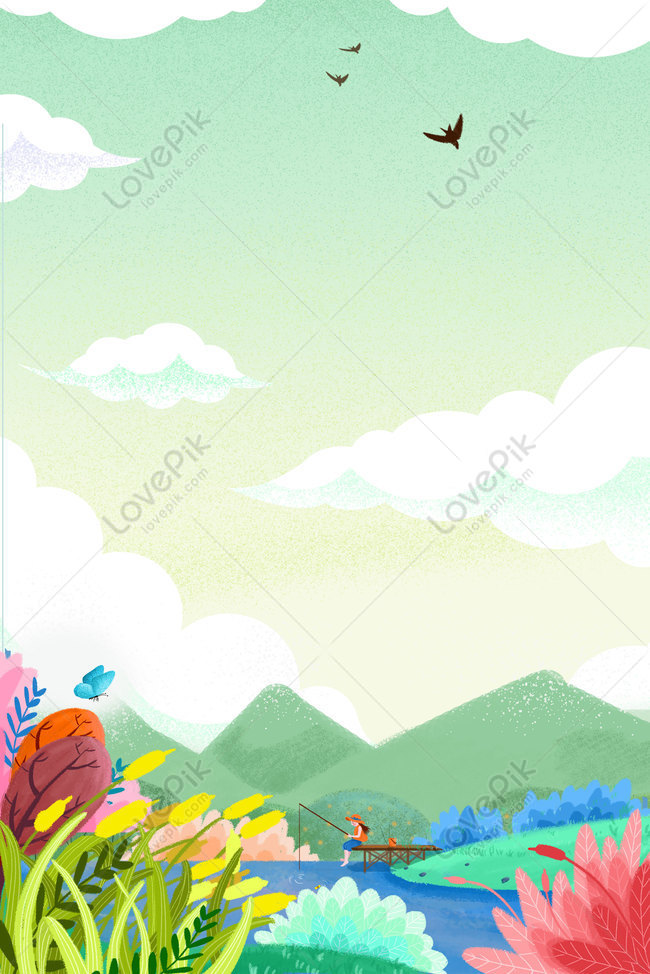 Hand Drawn Cartoon Nature Green Landscape Background Poster Download Free |  Poster Background Image on Lovepik | 605818724