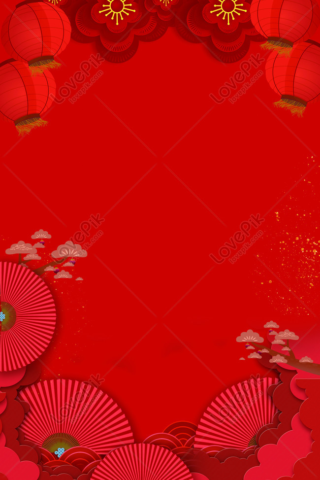 Happy New Year Chinese New Year Festive Red Poster Background Download ...