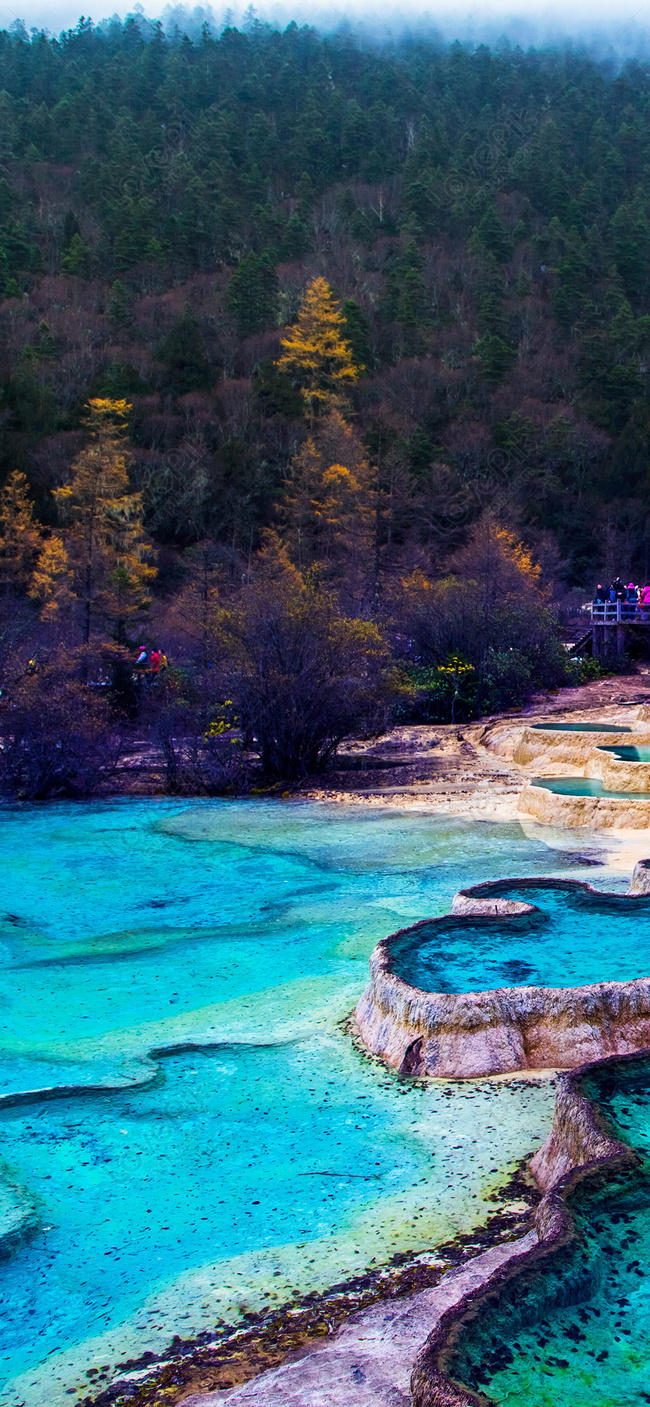 Обои Huanglong красочные бассейн мобильный телефон изображение_Фото номер  400258431_JPG Формат изображения_ru.lovepik.com