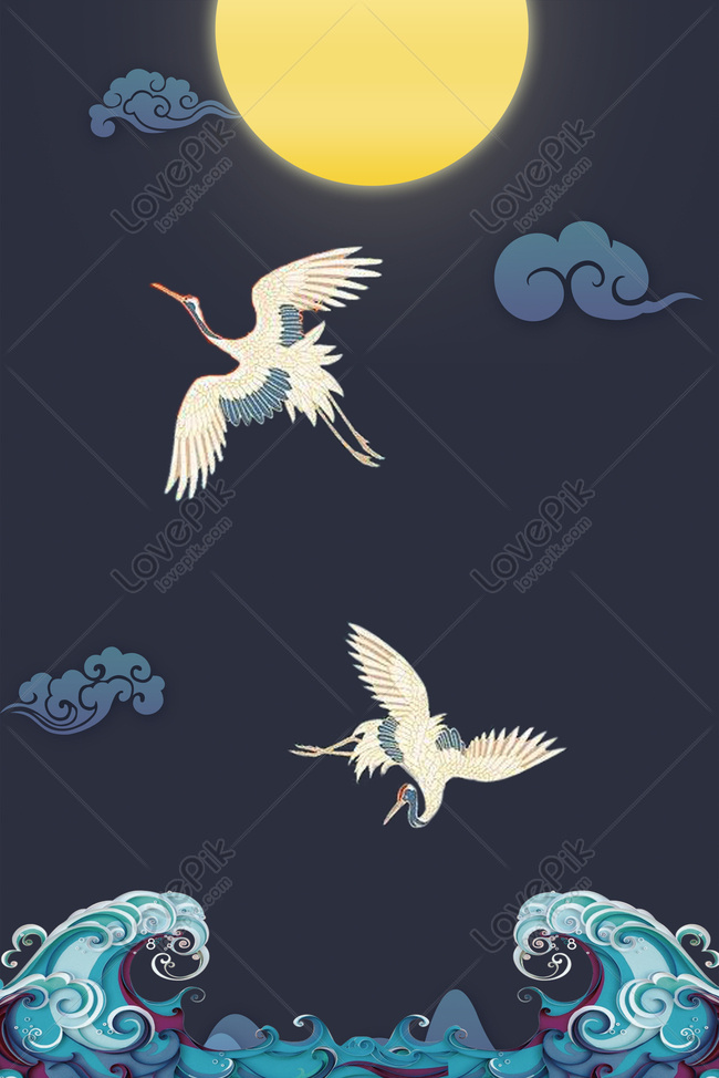 International Chinese Fengxiang Cloud White Crane Poster Download Free ...