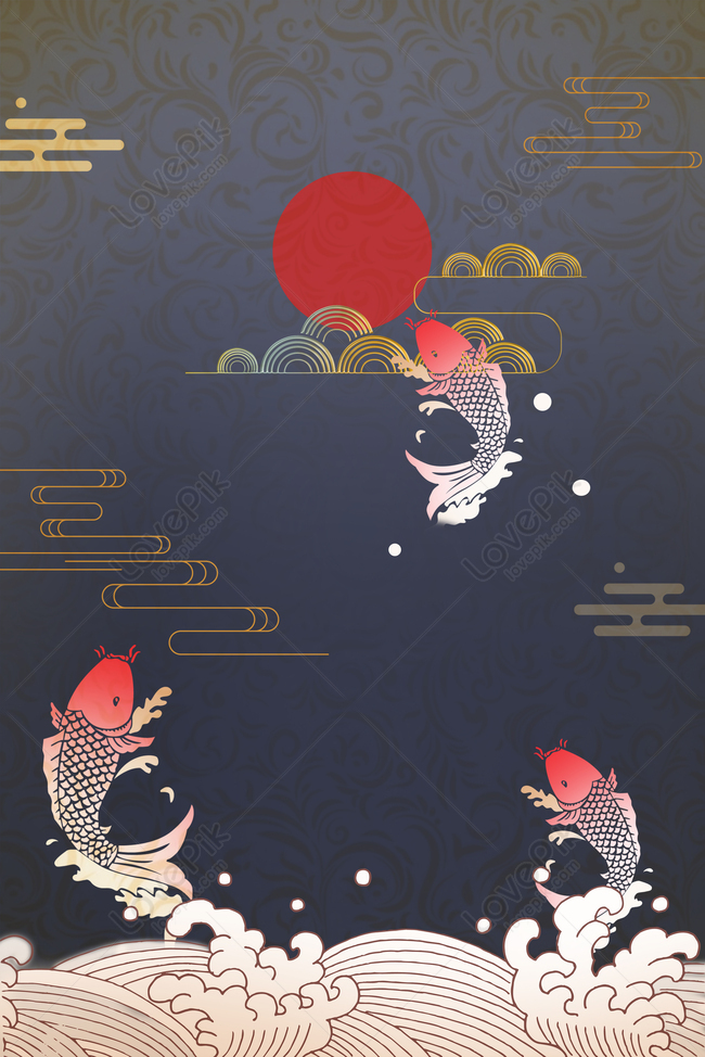 International Chinese Style Creative Carp Poster Background Download ...