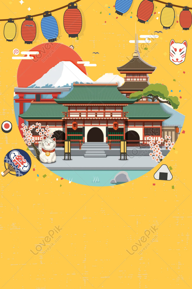 Hình Nền Phong Cách Nhật Bản Và Gió Quảng Cáo Thực Phẩm Nền Poster, HD và  Nền Cờ đẹp vàng, zephyr, đèn lồng để Tải Xuống Miễn Phí - Lovepik