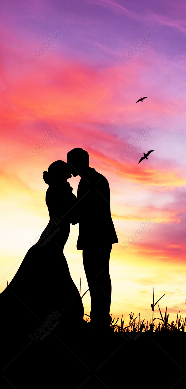 Kiss Silhouette Mobile Phone Wallpaper Images Free Download on Lovepik |  400336194