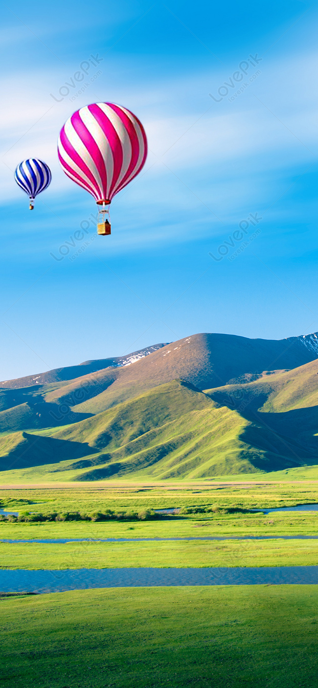 Mountain Hot Air Balloon Wallpaper Images Free Download on Lovepik |  400258349