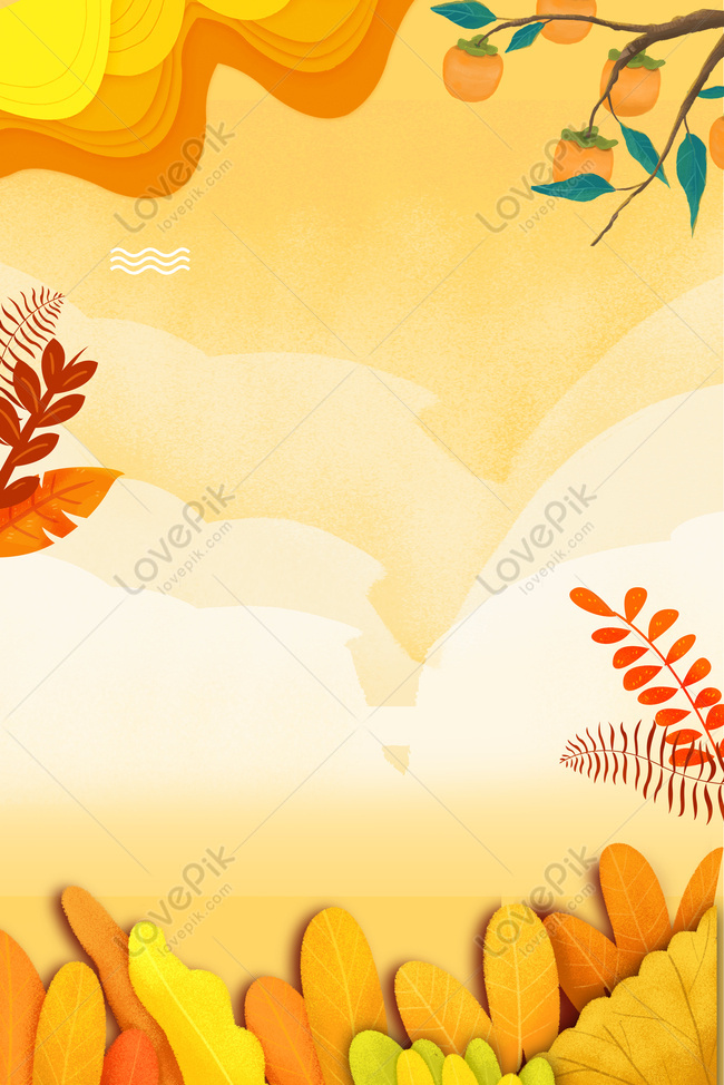 New Promotion Persimmon Leaves Poster On Autumn Download Free | Poster  Background Image on Lovepik | 605672733
