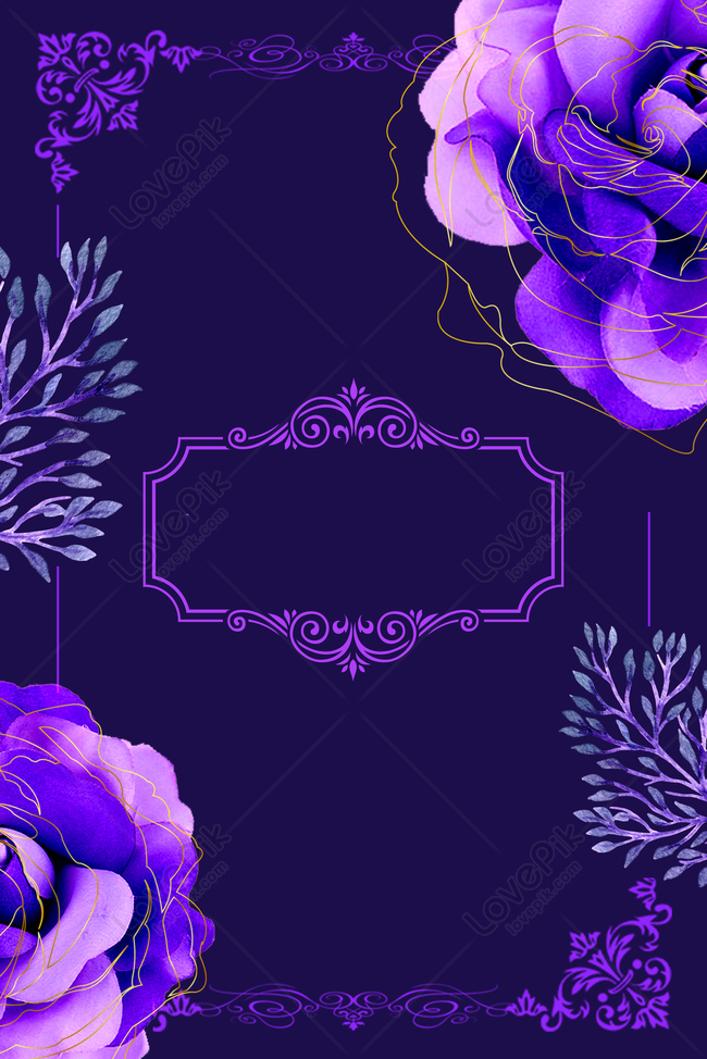 Noble Purple Floral Wedding Invitation Background Poster Download Free |  Poster Background Image on Lovepik | 605707565