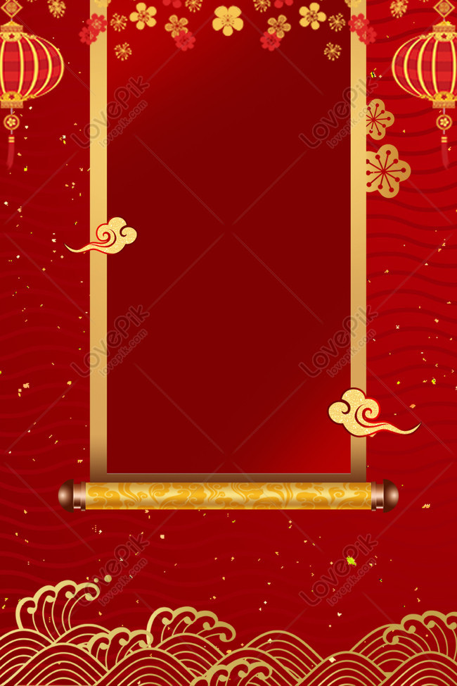 Pig Year Golden Border Color Matching Poster Background Download Free ...