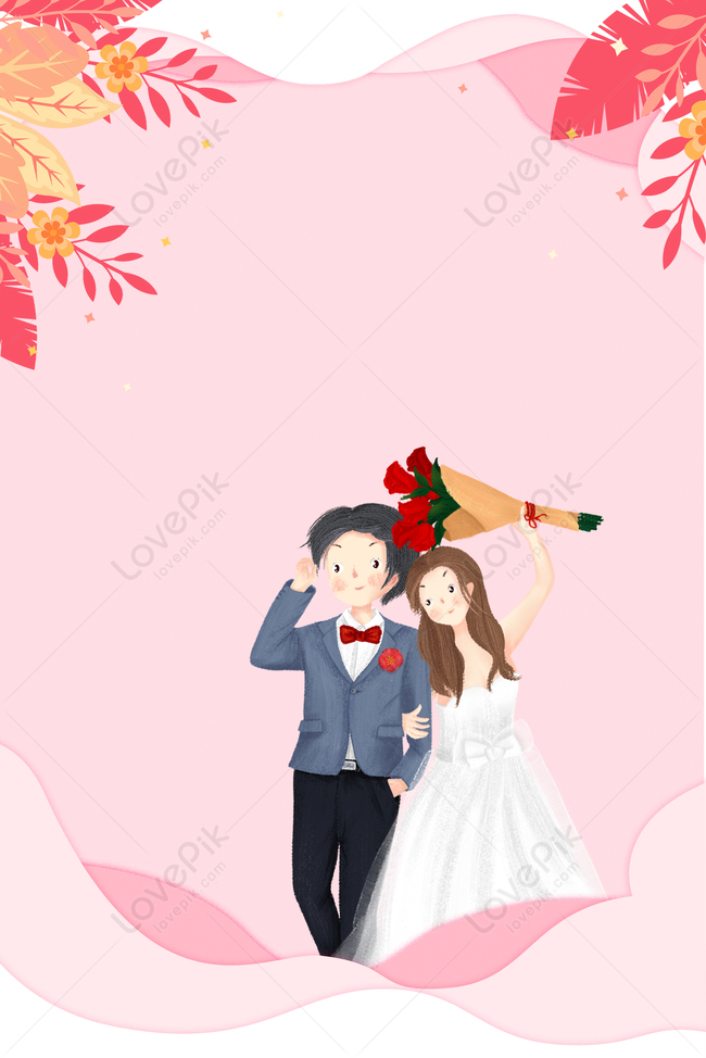 Pink Beautiful Wedding Background Download Free | Poster Background Image  on Lovepik | 605660461