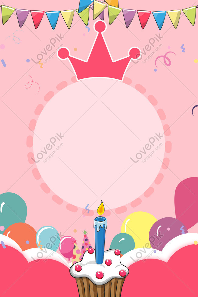 Pink Cartoon Birthday Party Background Illustration Download Free | Poster  Background Image on Lovepik | 605768329