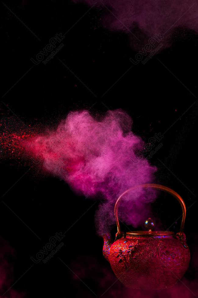 Pink Smoke Teapot Creative Background Download Free | Poster Background