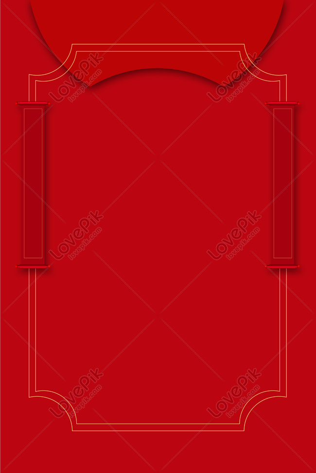 Red Minimalist Border Universal Background Material Download Free ...