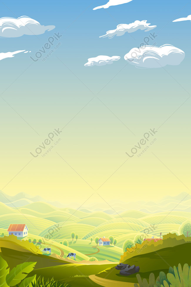 Rice Field Green Minimalist Landscape Synthetic Background Download Free |  Poster Background Image on Lovepik | 605821916