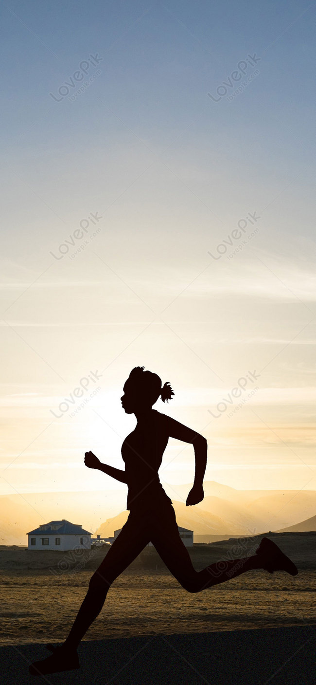 Running The Cellphone Wallpaper At The Setting Sun Images Free Download on  Lovepik | 400338912